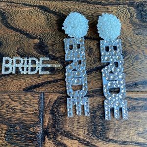 Bride Bobby Pin Clip & Bride Earrings